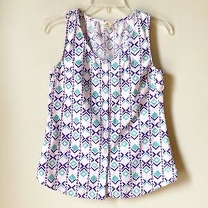 Ascend | Abstract Button Front Tank Top